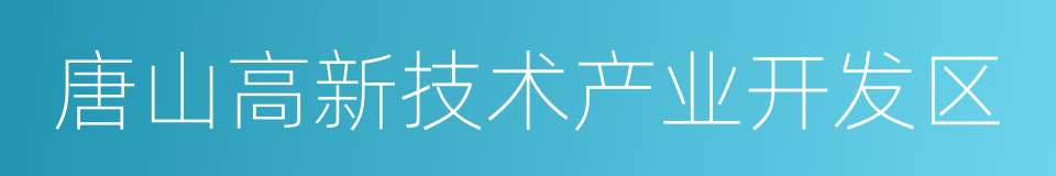 唐山高新技术产业开发区的同义词