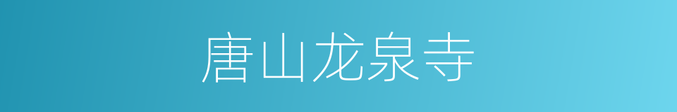 唐山龙泉寺的同义词