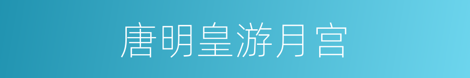 唐明皇游月宫的同义词
