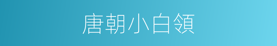 唐朝小白領的同義詞