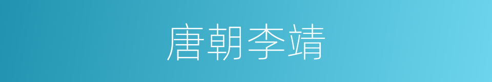 唐朝李靖的同义词