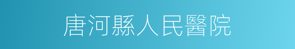 唐河縣人民醫院的同義詞