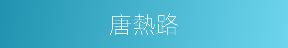 唐熱路的同義詞