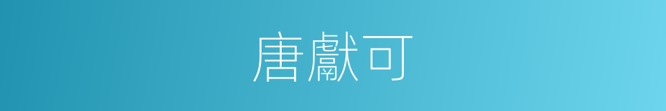唐獻可的同義詞