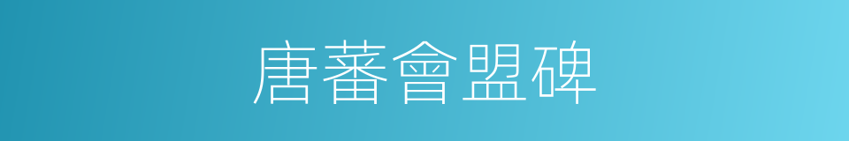 唐蕃會盟碑的意思