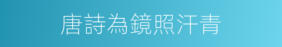 唐詩為鏡照汗青的同義詞