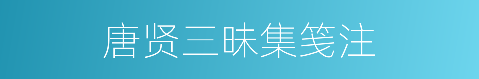 唐贤三昧集笺注的同义词