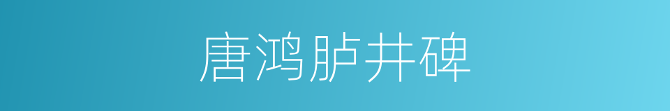 唐鸿胪井碑的同义词