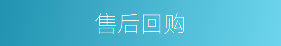 售后回购的意思