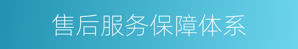 售后服务保障体系的同义词