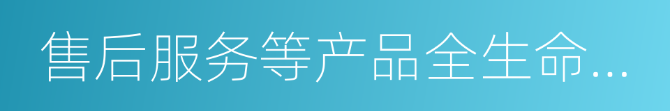 售后服务等产品全生命周期的同义词