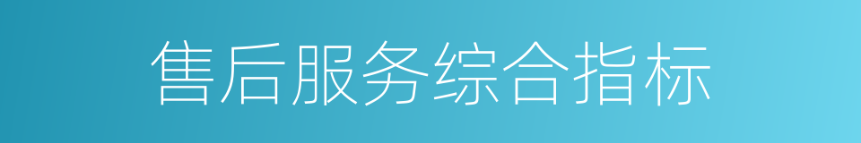 售后服务综合指标的同义词