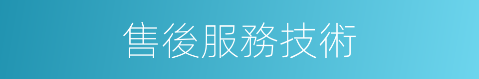 售後服務技術的同義詞
