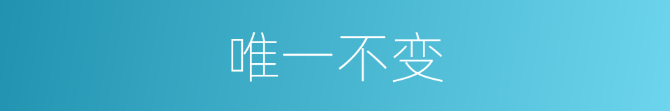 唯一不变的同义词