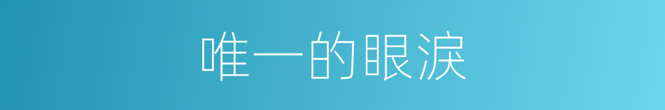 唯一的眼淚的同義詞