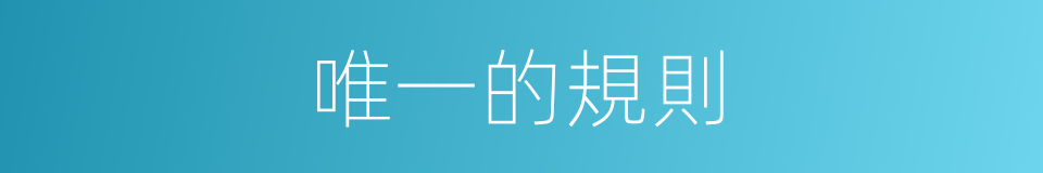 唯一的規則的同義詞