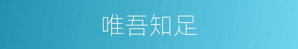 唯吾知足的意思
