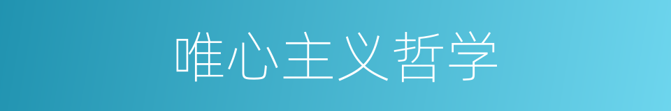 唯心主义哲学的同义词