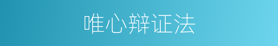 唯心辩证法的意思