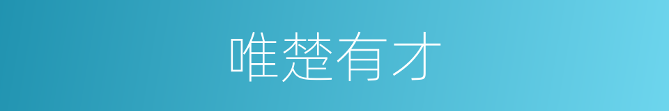 唯楚有才的意思