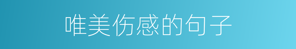 唯美伤感的句子的同义词