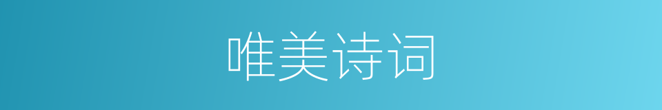唯美诗词的同义词