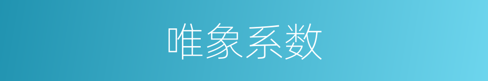 唯象系数的同义词