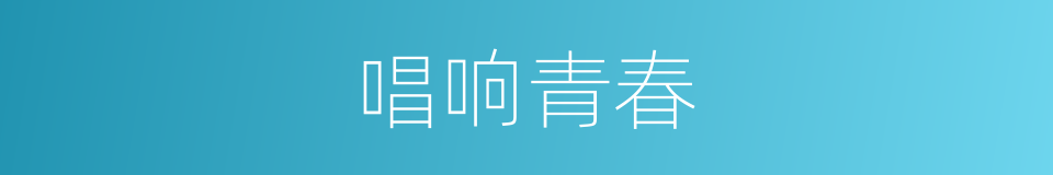 唱响青春的同义词