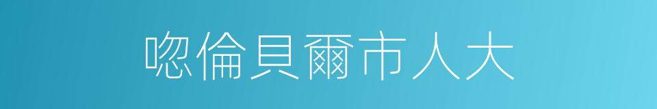 唿倫貝爾市人大的同義詞