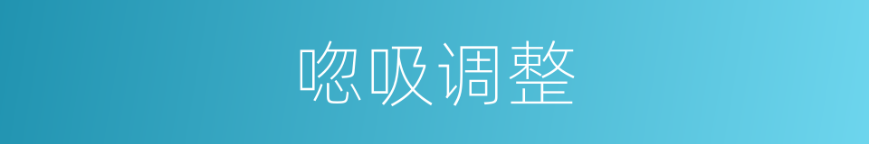 唿吸调整的同義詞