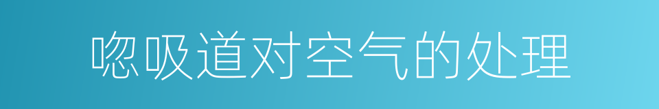 唿吸道对空气的处理的同義詞
