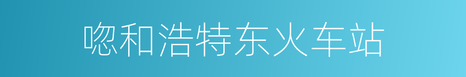 唿和浩特东火车站的同義詞