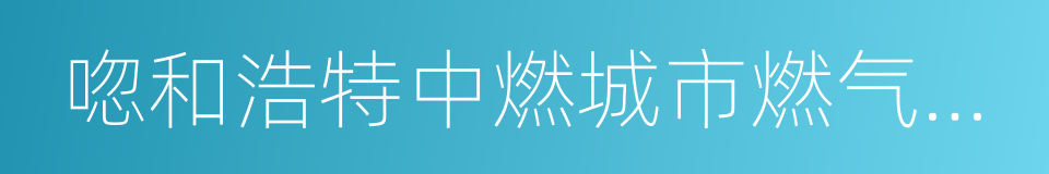 唿和浩特中燃城市燃气发展有限公司的同義詞