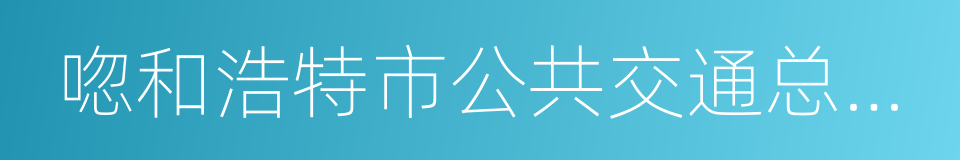 唿和浩特市公共交通总公司的同義詞