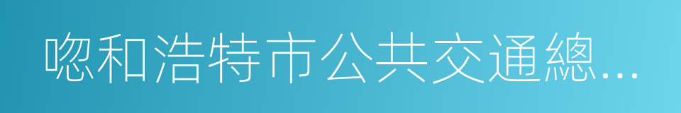 唿和浩特市公共交通總公司的同義詞