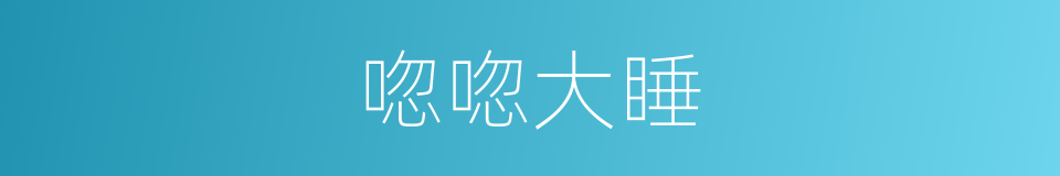 唿唿大睡的同義詞