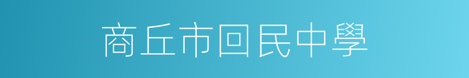 商丘市回民中學的同義詞