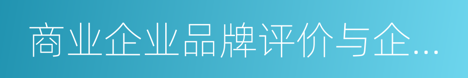 商业企业品牌评价与企业文化建设指南的同义词