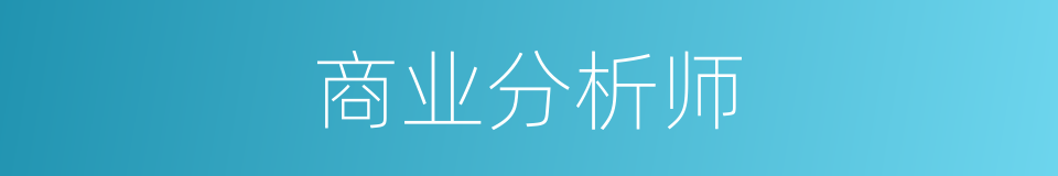 商业分析师的同义词