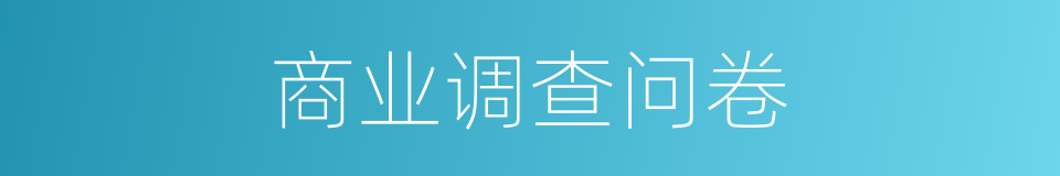 商业调查问卷的同义词