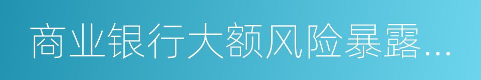 商业银行大额风险暴露管理办法的同义词