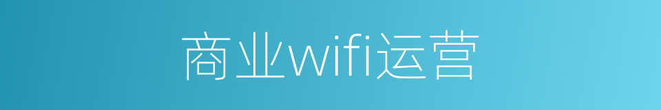 商业wifi运营的同义词
