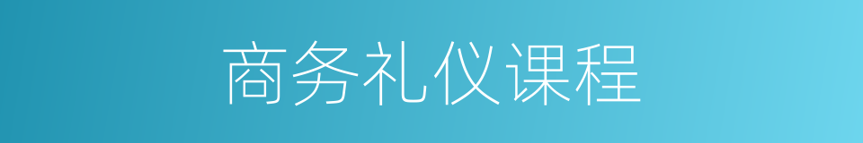 商务礼仪课程的同义词