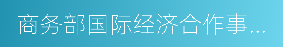 商务部国际经济合作事务局的同义词