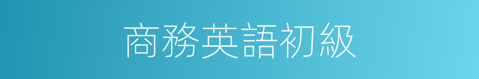 商務英語初級的同義詞