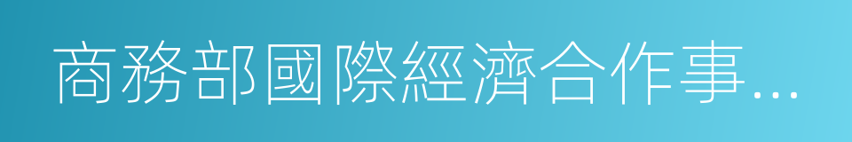 商務部國際經濟合作事務局的同義詞