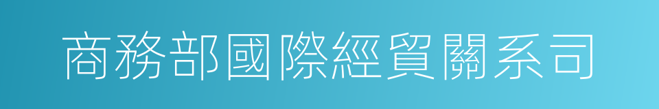 商務部國際經貿關系司的同義詞