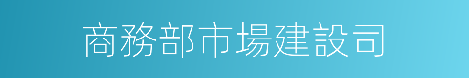 商務部市場建設司的同義詞