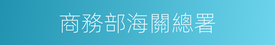商務部海關總署的同義詞