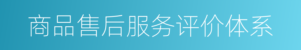 商品售后服务评价体系的同义词